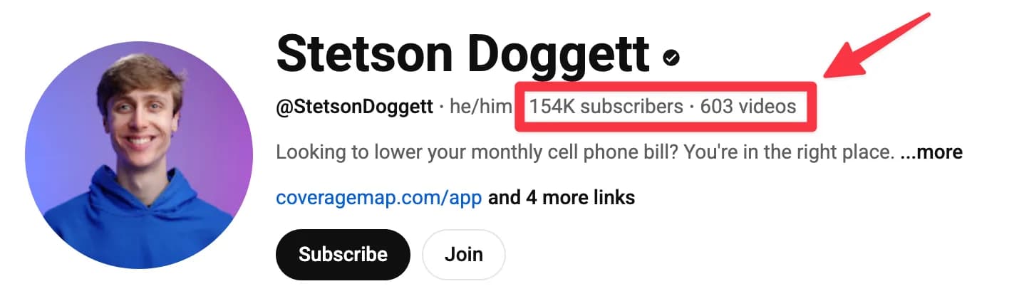 Stetson Doggett YouTube channel with 154K subscribers and 603 videos